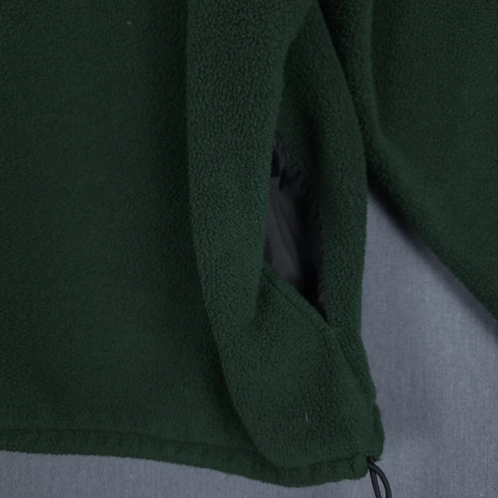 Vintage J Crew Oarsman 1/4 Zip Pullover Mens Large Green‎ Fleece Pockets USA